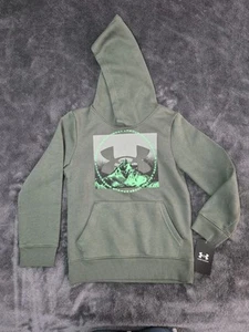 Under Armour Boys' Rival Fleece Hoodie 🧥 Size S | Colorado Sage Green | Soft & - Picture 1 of 8