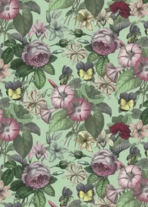 Designers Guild Gardinenstoff 'BOTANICAL FLOWER - SAGE' 1,8 Meter John Derian - Bild 1 von 6