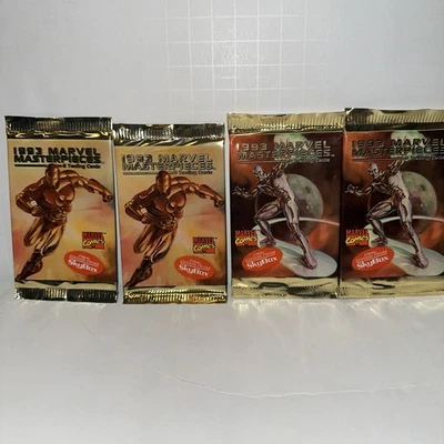 1993 SkyBox MARVEL MASTERPIECES Sealed Packs- Lot Of 4 Packs Unopened - Imagem 1 de 3