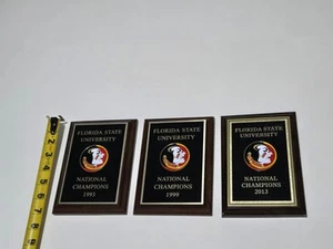 FSU Florida State University Seminoles National Champs Plaques 1993, 1999, 2013 - Picture 1 of 12