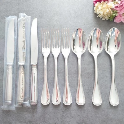 Christofle Malmaison 9pcs Silverplate Flatware Table Knife Fork Spoon Excellent - Image 1 of 4