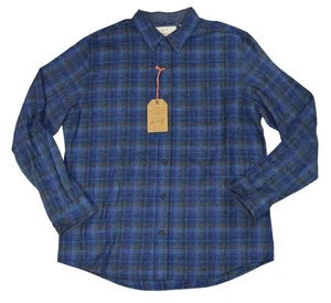 Camicia uomo a quadri resistente alle intemperie regular fit manica lunga con bottoni XL NUOVA CON ETICHETTE blu - Foto 1 di 4