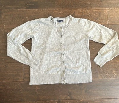 Gap Girls Cardigan Gray Sz XL 12 Cotton Blend Long Sleeve ST1525 - Image 1 of 3