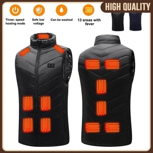 Winter Heizjacke 13 Zonen Warm USB Weste Elektrische Beheizbare 3 Gang Heizweste - Bild 1 von 10