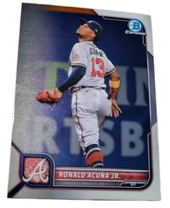 2022 Bowman Chrome Ronald Acuna Acuña Jr. #58 Atlanta Braves Baseball Card (K6 - Picture 1 of 2