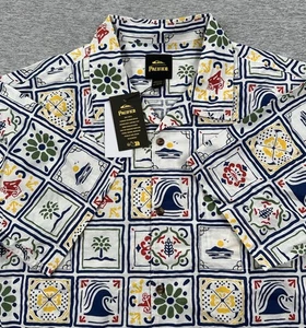 Quiksilver Pacifico Hawaiian Shirt Mens XL Button Up Cerveza Beer Party NEW - Picture 1 of 9