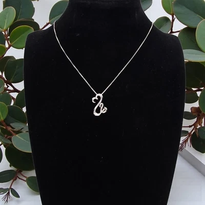 Collar Jane Seymour Corazones Abiertos Plata Esterlina Madre Niño Diamante Esterlina Foto 1 de 4