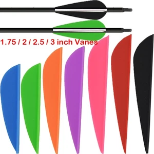 100X 1.75" 2" 2.5" 3" Archery Vanes Rubber Feather Fletching Hunting Arrows DIY - Picture 1 of 22