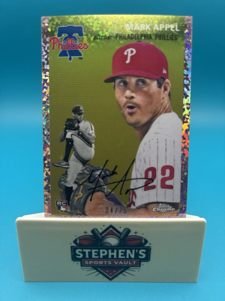2023 Topps Chrome 白金 Mark Appel 玫瑰金迷你钻石 #99 RC 04/75  — 第 1/4 张图片