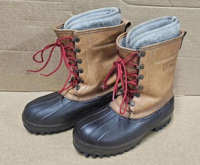De colección LL Bean Maine Cuero Pac Bota Zapato Aislado Caza Con Cordones Para Hombre 10 Foto 1 de 4