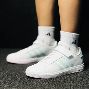Adidas Grand Court 2.0 EL Kids Athletic Sneaker White School Shoe #000 - Picture 1 of 19