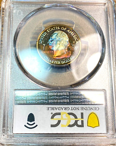 2003-S Maine Silver Quarter PCGS Unc. Details Wild (Original!) 2-Sided Tone CHN