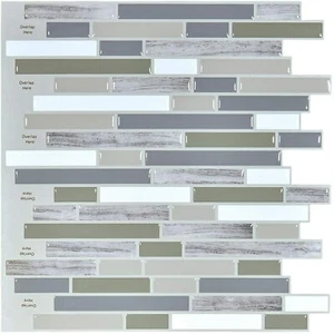 Art3d 6 Pack Peel and Stick Wall Sticker Tile for Kitchen Bathroom Backsplash - Picture 1 of 4