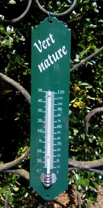 EMAILLE THERMOMETER altes grünes Design EMAIL 800°C NEU 30cm MADE IN FRANCE - Bild 1 von 1