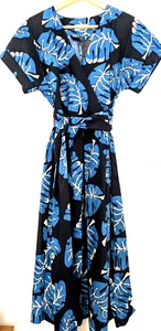 Striking BNWOT TOAST Blue Ono Leaf Print Agnes Dress UK 8 Fits 10 RRP £160 - Picture 1 of 10