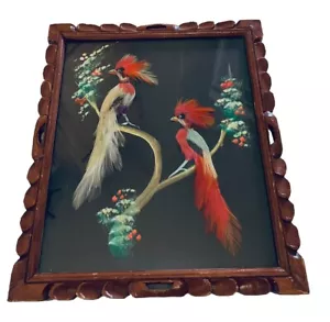 Mexican mixed Media Bright Feather Painted Art Gift tiki Celebration Collectible - Picture 1 of 11