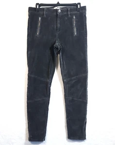 Banana Republic Corduroys Sz 29 Gray Stretch Moto Zippers Skinny Ankle Pants EUC - Picture 1 of 15