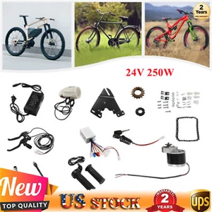 24V 250W Electric Bicycle Conversion Kit E-Bike Cycling Brush Motor & Controller - Picture 1 of 21