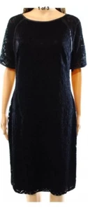 Lauren Ralph Lauren NUEVO Negro Mujer Talla 2 Vaina Vestido de Encaje Liso $184 - Imagen 1 de 5