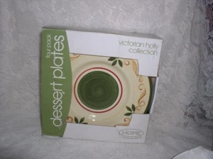 Piatto da dessert insalata Home Victorian Holly nuovo con scatola - Foto 1 di 4