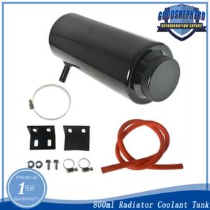 Black 800ml Universal Radiator Coolant Aluminum Tank Overflow Reservoir - Foto 1 di 6