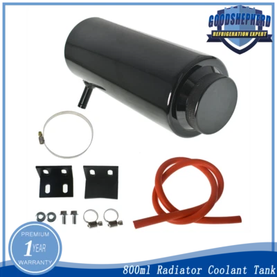 Black 800ml Universal Radiator Coolant Aluminum Tank Overflow Reservoir - Image 1 of 4