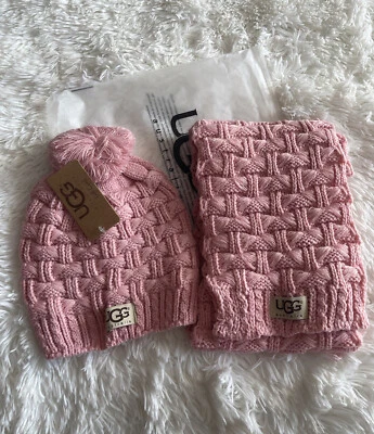 Nuevo conjunto de bufanda y sombrero de invierno tejido Ugg para mujer Foto 1 de 4
