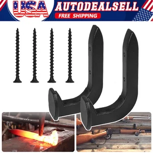 2 Pack Railroad Spike Gun Rack Hanger Hook Holder for Shotgun Rifle Hunting - Picture 1 of 7