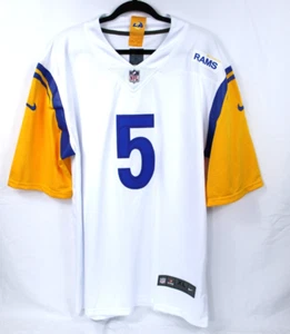 RAMS LOS ANGELES LA NIKE NFL JALEN RAMSEY #5 ON FIELD WHITE JERSEY SIZE XL - Picture 1 of 6
