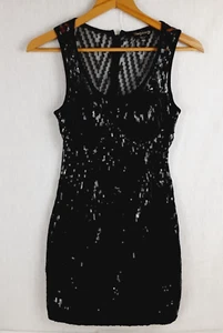 Abito da ritorno a casa con paillettes blu succo donna junior piccolo nero senza maniche sexy - Foto 1 di 24