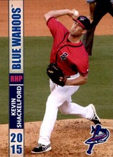 2015 Pensacola Blue Wahoos Grandstand #24 Kevin Shackelford Charlotte NC Card