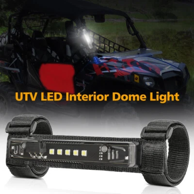 UTV LED Interior Dome Light Smoked Roll Bar Cab Pack Mount Magnetic & Adjustable - Image 1 of 4