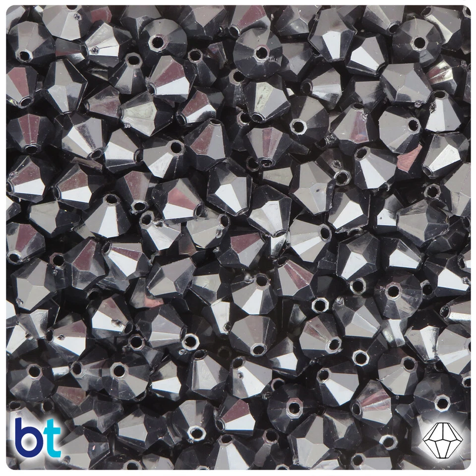 Cuentas artesanales de plástico bicono facetado opaco BeadTin de 8 mm (300 piezas) - Elección de color Foto 1 de 1