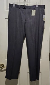 Alan Flusser Pants Men 38x30 Classic Fit Flat Front Comfort Stretch Herringbone - Picture 1 of 5