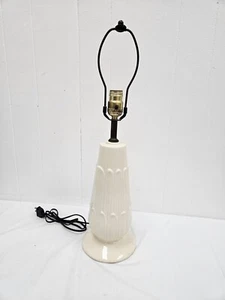 Vintage MCM White Ceramic Table Lamp 23" tall Mid Century Modern - Picture 1 of 9
