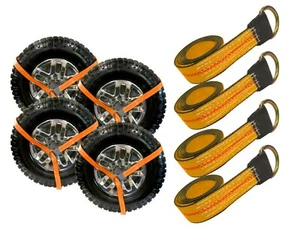 12 ft Orange Lasso Tire Tie Down Straps with Eye Protection USA Made (4 Pack) - Bild 1 von 9
