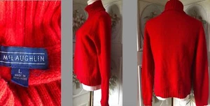 J. McLAUGHLIN WOOL ANGORA SOFT BRIGHT RED PULLOVER SWEATER TURTLENECK WARM L EUC - Picture 1 of 8