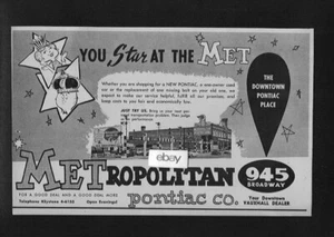 PONTIAC 1959 METROPOLITAN IN DENVER AT 945 BROADWAY YOU STAR AT THE MET AD - Bild 1 von 1
