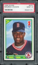 1990 Score #675 Maurice Vaughn Boston Red Sox Graded PSA 9 Mint