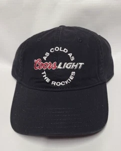 Black Coors Light Baseball Cap Hat Adjustable Hook and Loop New - Picture 1 of 2