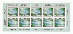 2001 - Europa CEPT (Lettonia) - Acqua ricchezza naturale, minifoglio MNH** - Picture 1 of 1