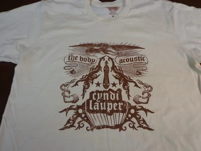 CYNDI LAUPER The Body Acoustic T Shirt Cream Color  New Without Tags Medium  C17 - Image 1 of 4
