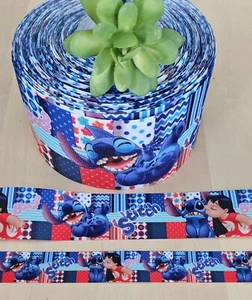 7/8, 1, 1.5 & 3" (1 YD) Lilo and Stitch Grosgrain Ribbon Disney - Picture 1 of 1