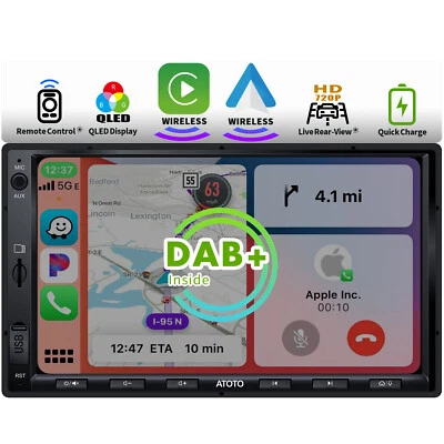 ATOTO F7 Autoradio DAB 2DIN Bluetooth 7'' per Auto USB integrato DAB+ Carplay - Immagine 1 di 4