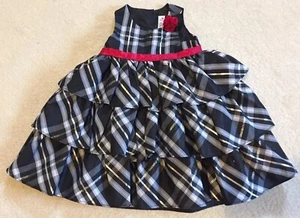 CHEROKEE Baby Girls Party Dress Black, Grey & Silver + Red Rose - Age 18 Months - Picture 1 of 9