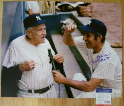 Phil Rizzuto Holy Cow Signed 16X20 Photo - PSA DNA - Image 1 of 2