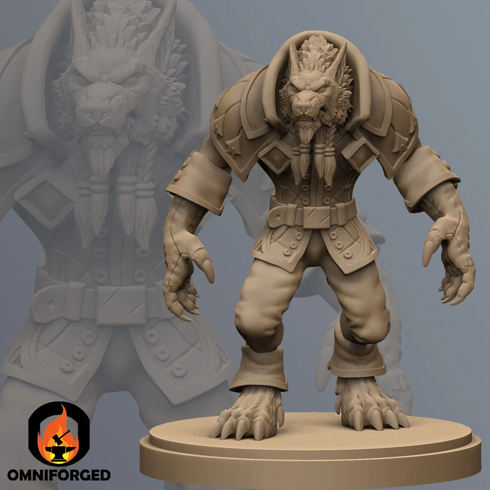 Genn Greymane Worgen Werewolf Warcraft Miniature 3D Printed Figure - Image 1 of 1