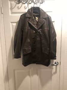 Chaqueta de cuero curtido con guante marrón liso Kurland vintage de los años 50 para hombre talla 38 - Imagen 1 de 12