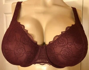 BALI 40D Dark Red 40 D Underwire 3192 Sheer LACE DESIRE Unlined Bra - Picture 1 of 8