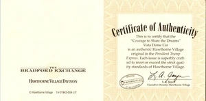 Trump Coraggio di Condividere Sogno Bradford Exchange Certificato di Autenticità SOLO CARTA - Foto 1 di 2